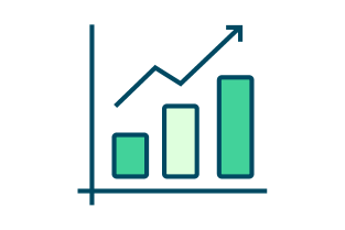 Icon of a graph showing an upward trend