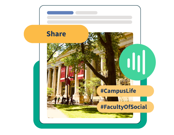 Produit Hootsuite pour la publication de contenus liés à l'université sur les médias sociaux