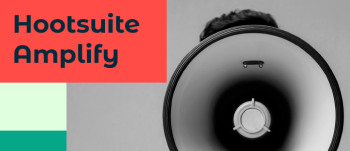 Mégaphone avec écrit « Hootsuite Amplify »