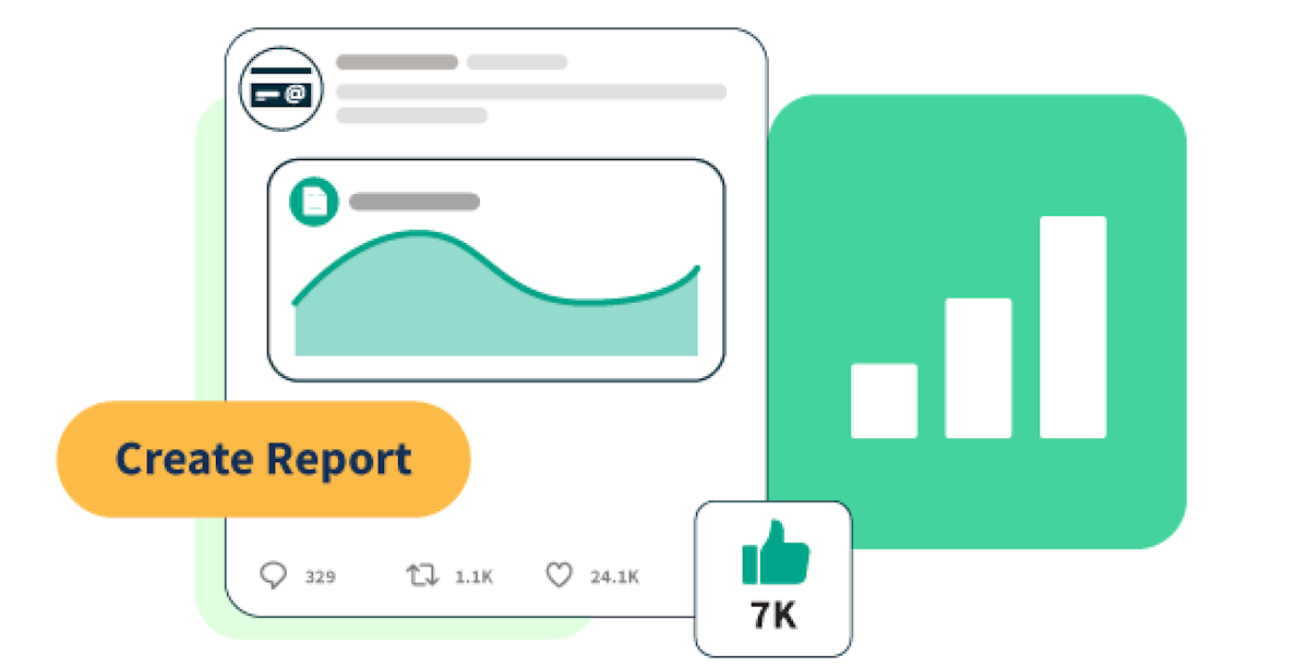 Gráfico representando análises da Hootsuite e relatórios de mídias sociais